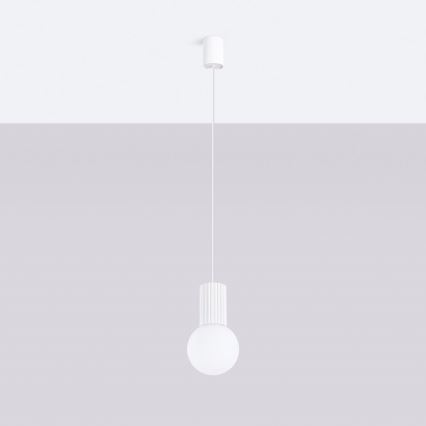 Lampadario a sospensione con filo HALO 1xG9/8W/230V diametro 12 cm bianco