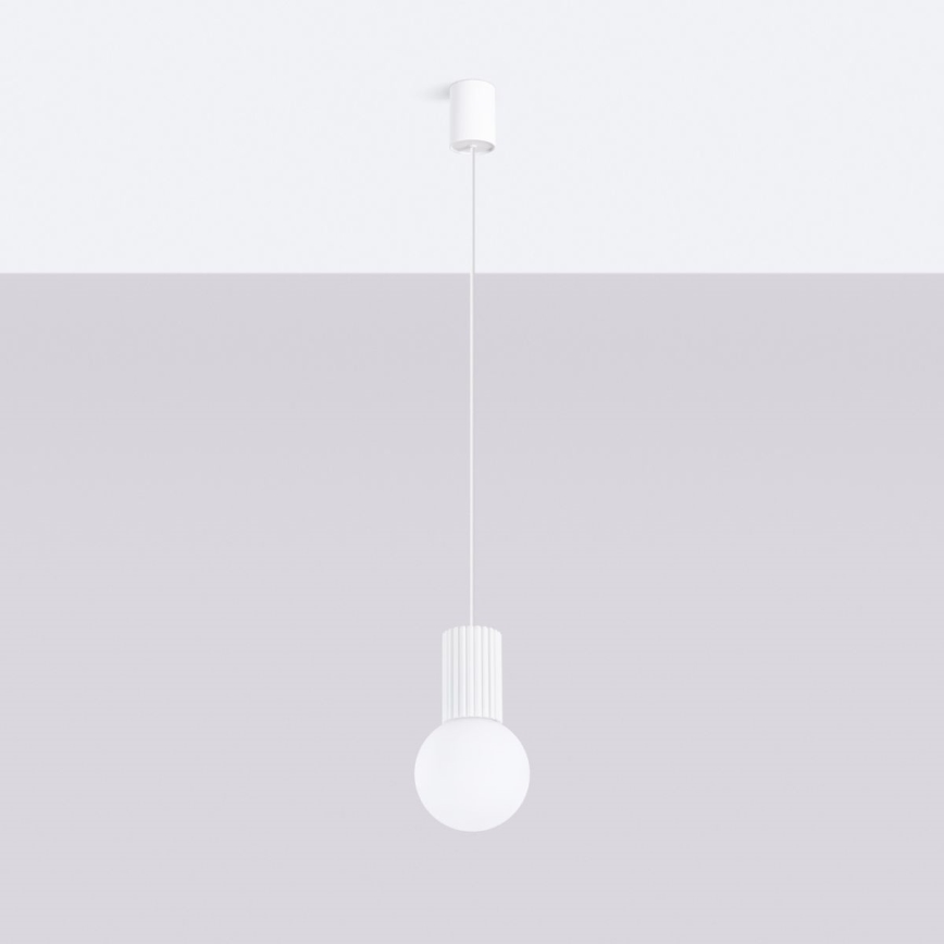 Lampadario a sospensione con filo HALO 1xG9/8W/230V diametro 12 cm bianco