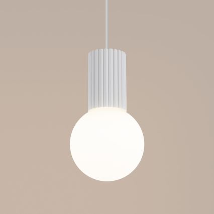Lampadario a sospensione con filo HALO 1xG9/8W/230V diametro 12 cm bianco