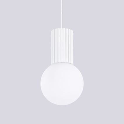Lampadario a sospensione con filo HALO 1xG9/8W/230V diametro 12 cm bianco