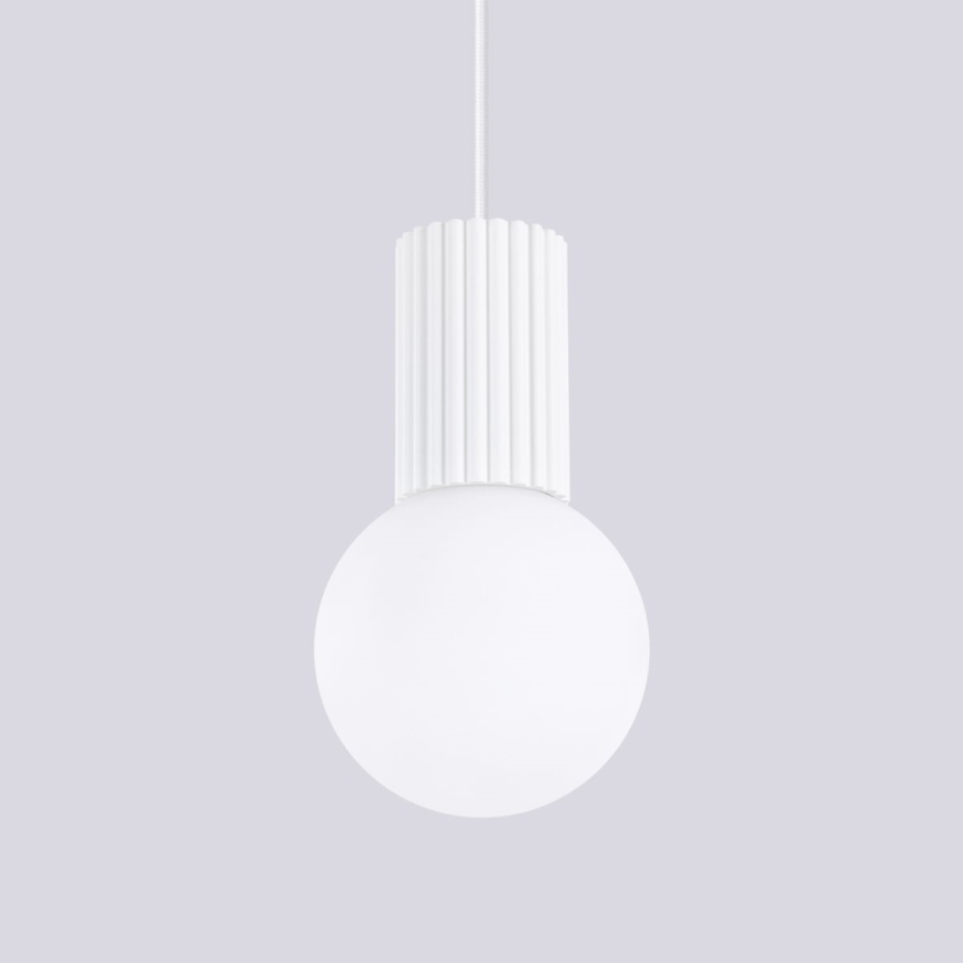 Lampadario a sospensione con filo HALO 1xG9/8W/230V diametro 12 cm bianco