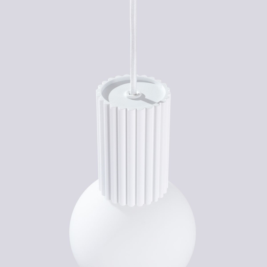 Lampadario a sospensione con filo HALO 1xG9/8W/230V diametro 12 cm bianco