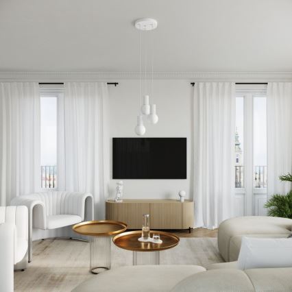 Lampadario a sospensione con filo HALO 3xG9/8W/230V diametro 25 cm bianco