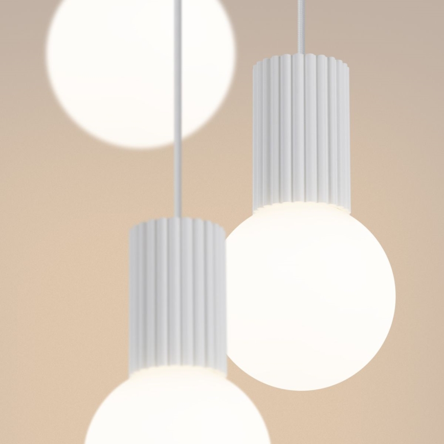 Lampadario a sospensione con filo HALO 3xG9/8W/230V diametro 25 cm bianco