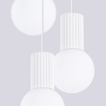 Lampadario a sospensione con filo HALO 3xG9/8W/230V diametro 25 cm bianco