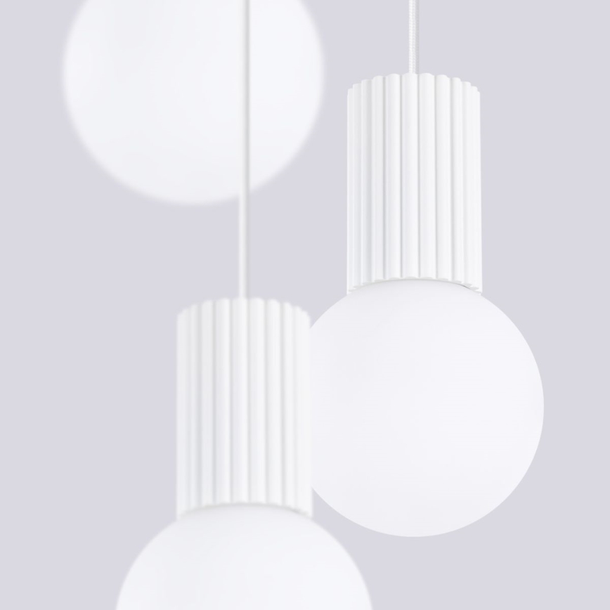 Lampadario a sospensione con filo HALO 3xG9/8W/230V diametro 25 cm bianco