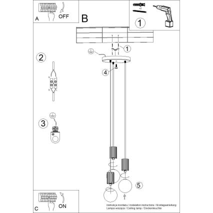 Lampadario a sospensione con filo HALO 3xG9/8W/230V diametro 25 cm bianco