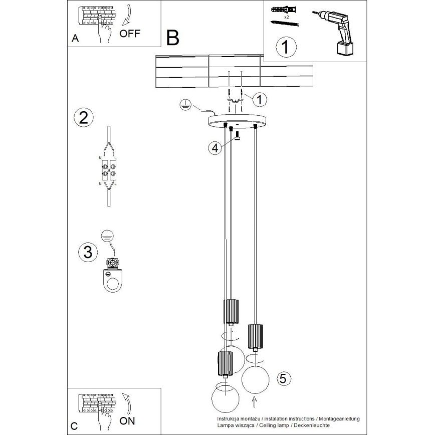 Lampadario a sospensione con filo HALO 3xG9/8W/230V diametro 25 cm bianco