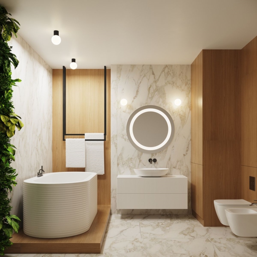 Applique da bagno HALO 1xG9/8W/230V diametro 12 cm IP44 nero