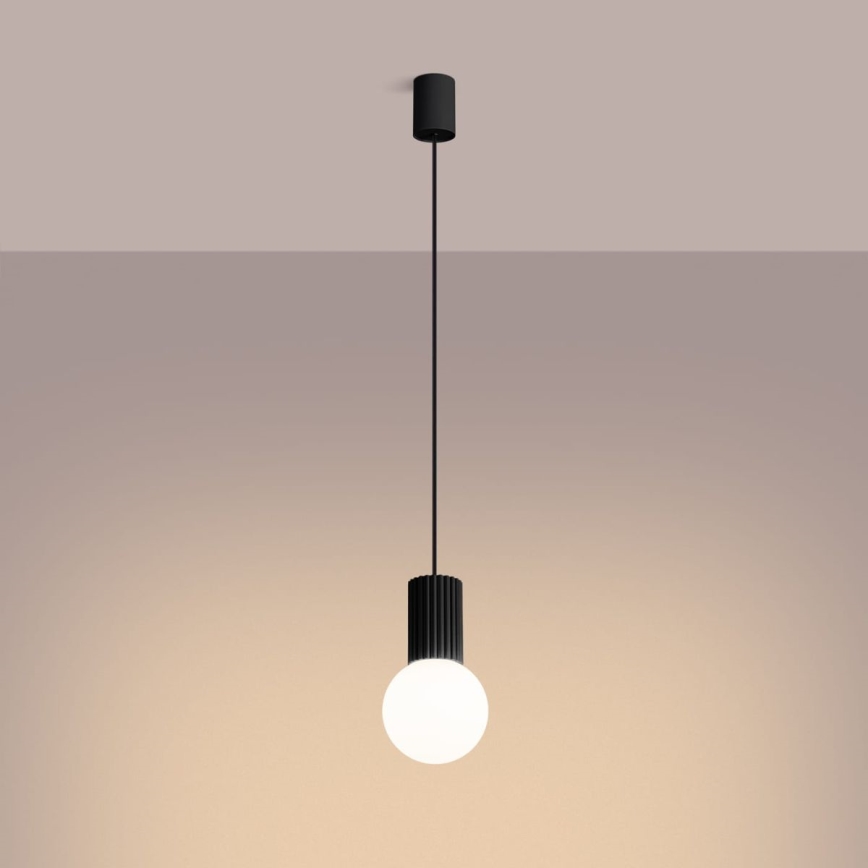 Lampadario a sospensione con filo HALO 1xG9/8W/230V diametro 12 cm nero