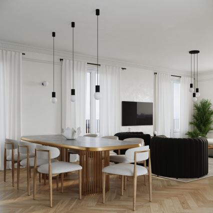 Lampadario a sospensione con filo HALO 1xG9/8W/230V diametro 12 cm nero