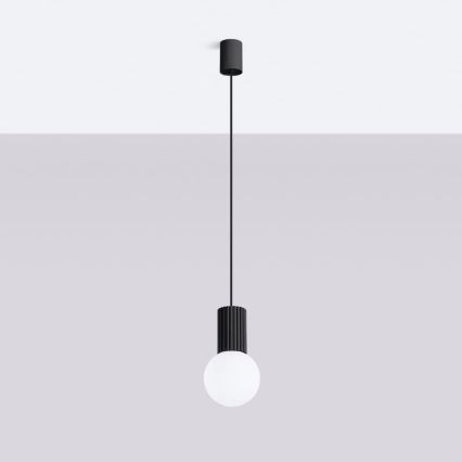Lampadario a sospensione con filo HALO 1xG9/8W/230V diametro 12 cm nero