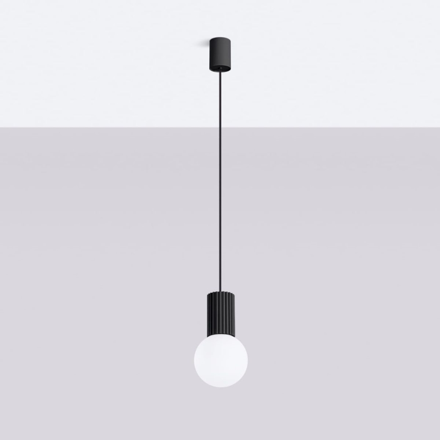 Lampadario a sospensione con filo HALO 1xG9/8W/230V diametro 12 cm nero