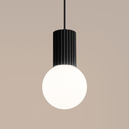 Lampadario a sospensione con filo HALO 1xG9/8W/230V diametro 12 cm nero