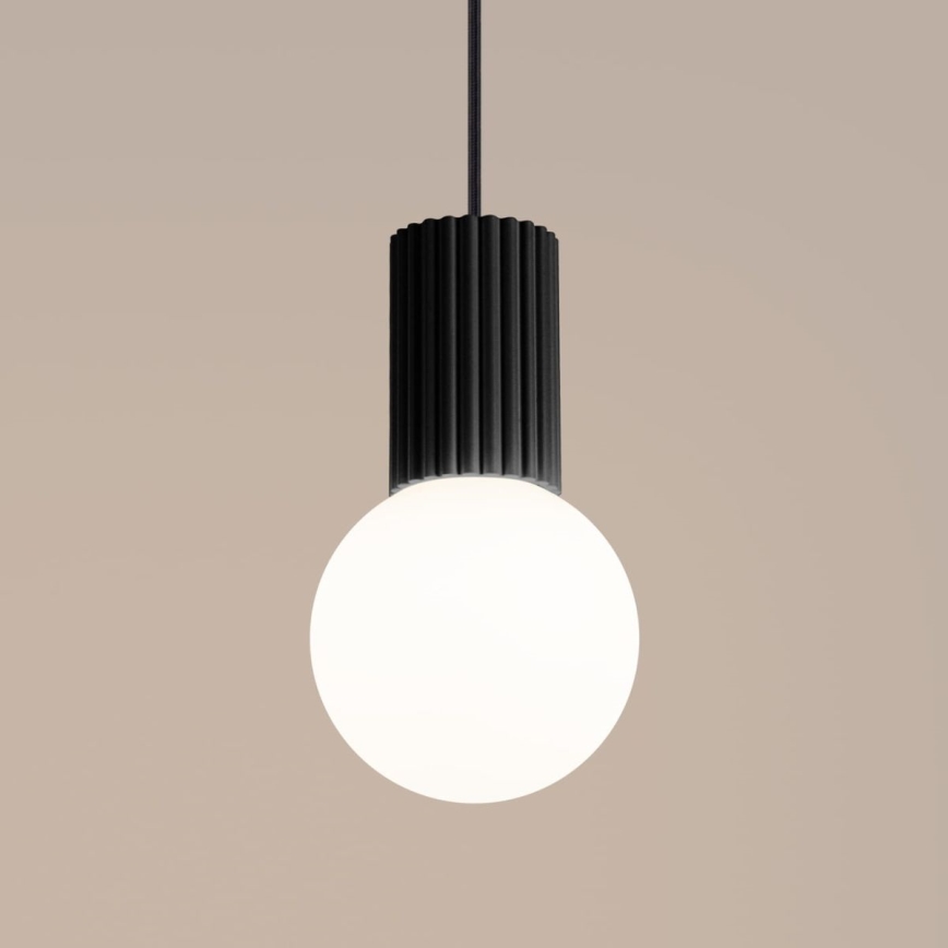 Lampadario a sospensione con filo HALO 1xG9/8W/230V diametro 12 cm nero
