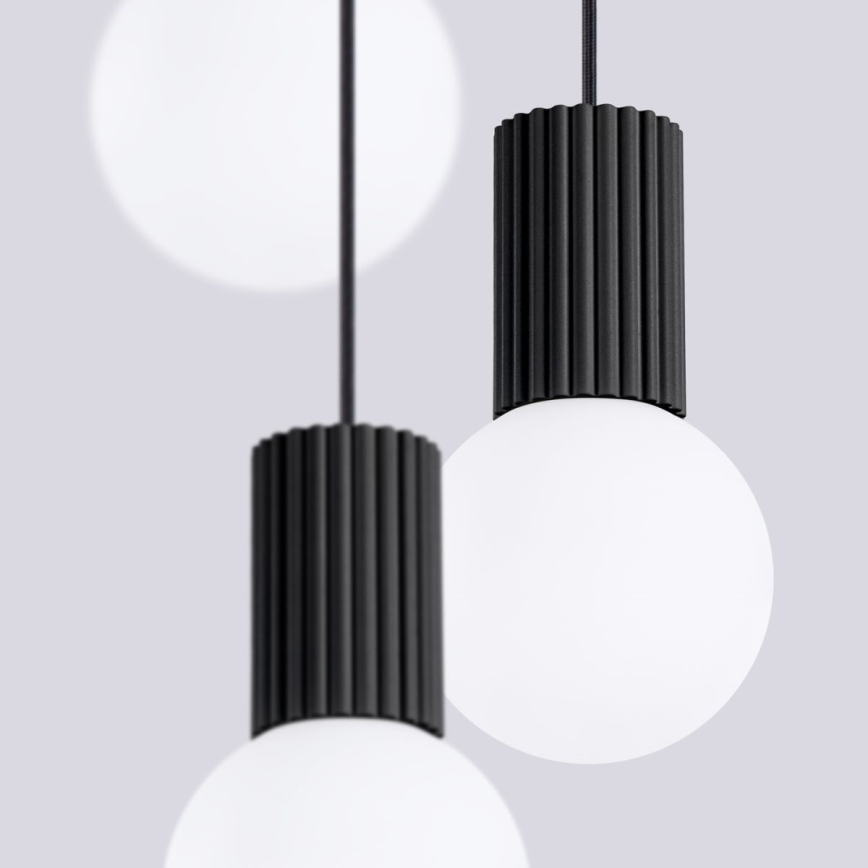 Lampadario a sospensione con filo HALO 3xG9/8W/230V diametro 25 cm nero