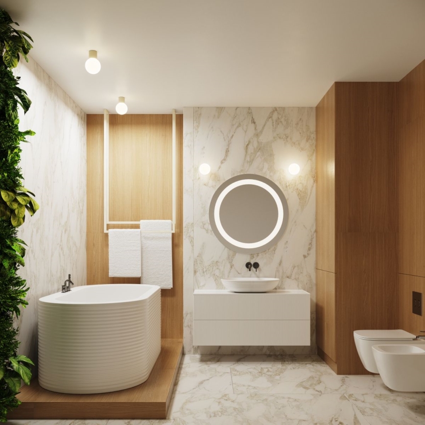 Applique da bagno HALO 1xG9/8W/230V diametro 12 cm IP44 color crema