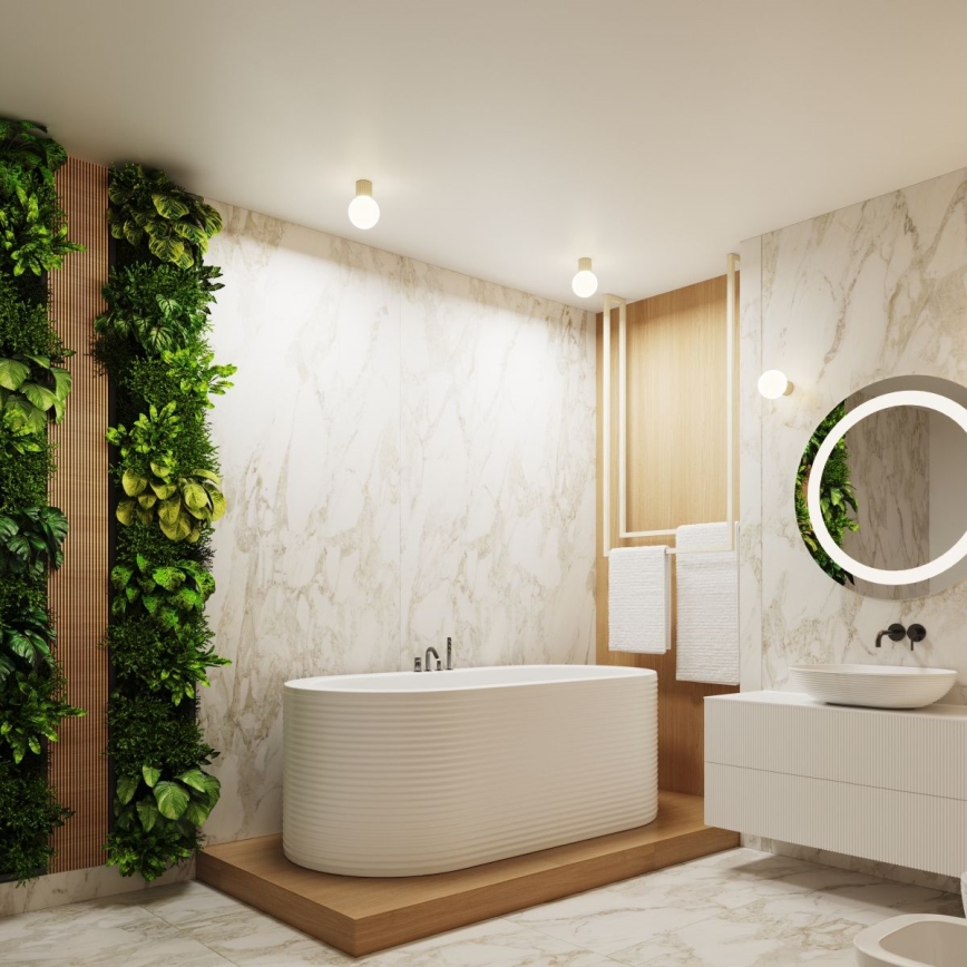 Applique da bagno HALO 1xG9/8W/230V diametro 12 cm IP44 color crema