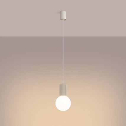 Lampadario a sospensione con filo HALO 1xG9/8W/230V diametro 12 cm color crema