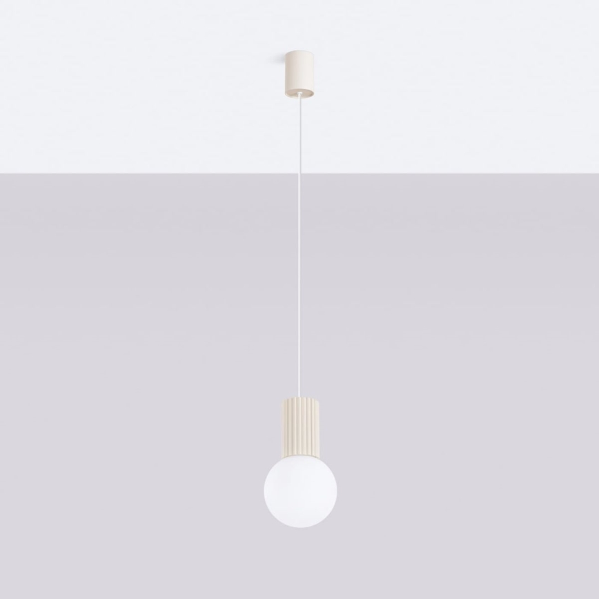Lampadario a sospensione con filo HALO 1xG9/8W/230V diametro 12 cm color crema