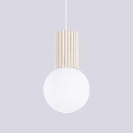 Lampadario a sospensione con filo HALO 1xG9/8W/230V diametro 12 cm color crema