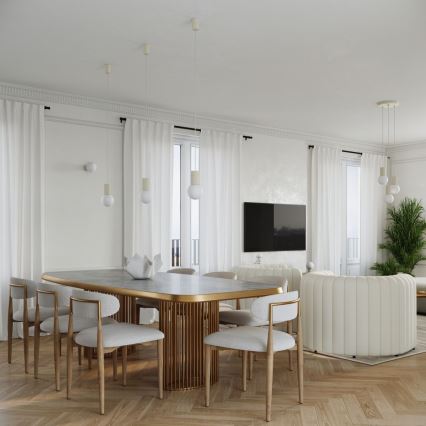 Lampadario a sospensione con filo HALO 3xG9/8W/230V diametro 25 cm color crema