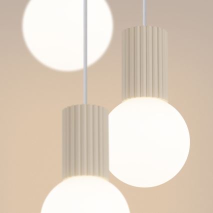 Lampadario a sospensione con filo HALO 3xG9/8W/230V diametro 25 cm color crema