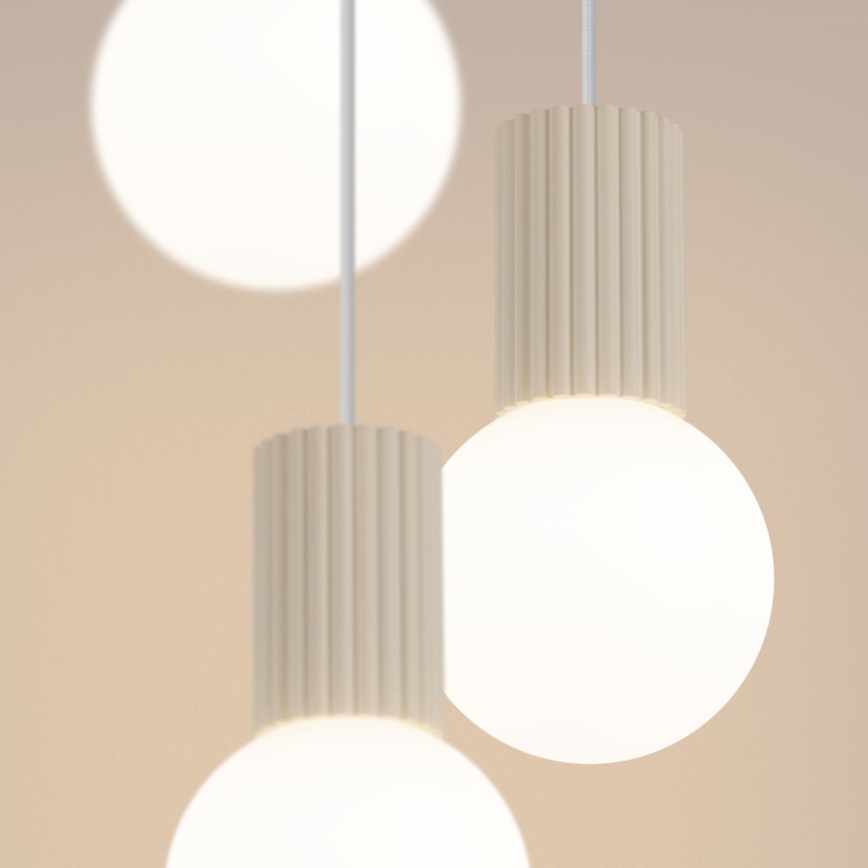 Lampadario a sospensione con filo HALO 3xG9/8W/230V diametro 25 cm color crema