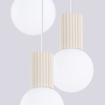 Lampadario a sospensione con filo HALO 3xG9/8W/230V diametro 25 cm color crema