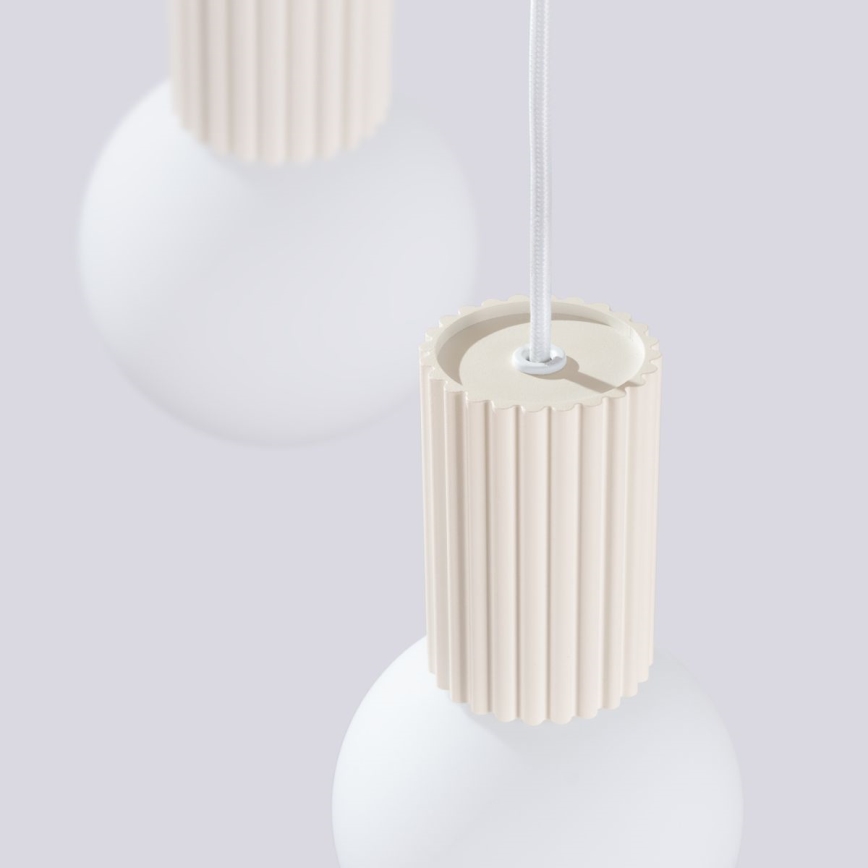 Lampadario a sospensione con filo HALO 3xG9/8W/230V diametro 25 cm color crema