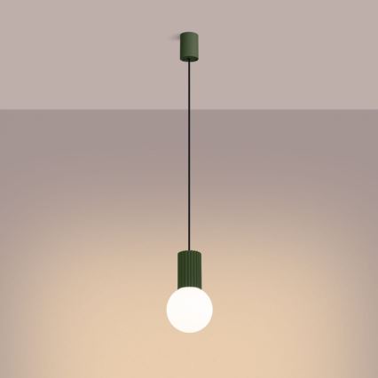 Lampadario a sospensione con filo HALO 1xG9/8W/230V diametro 12 cm verde