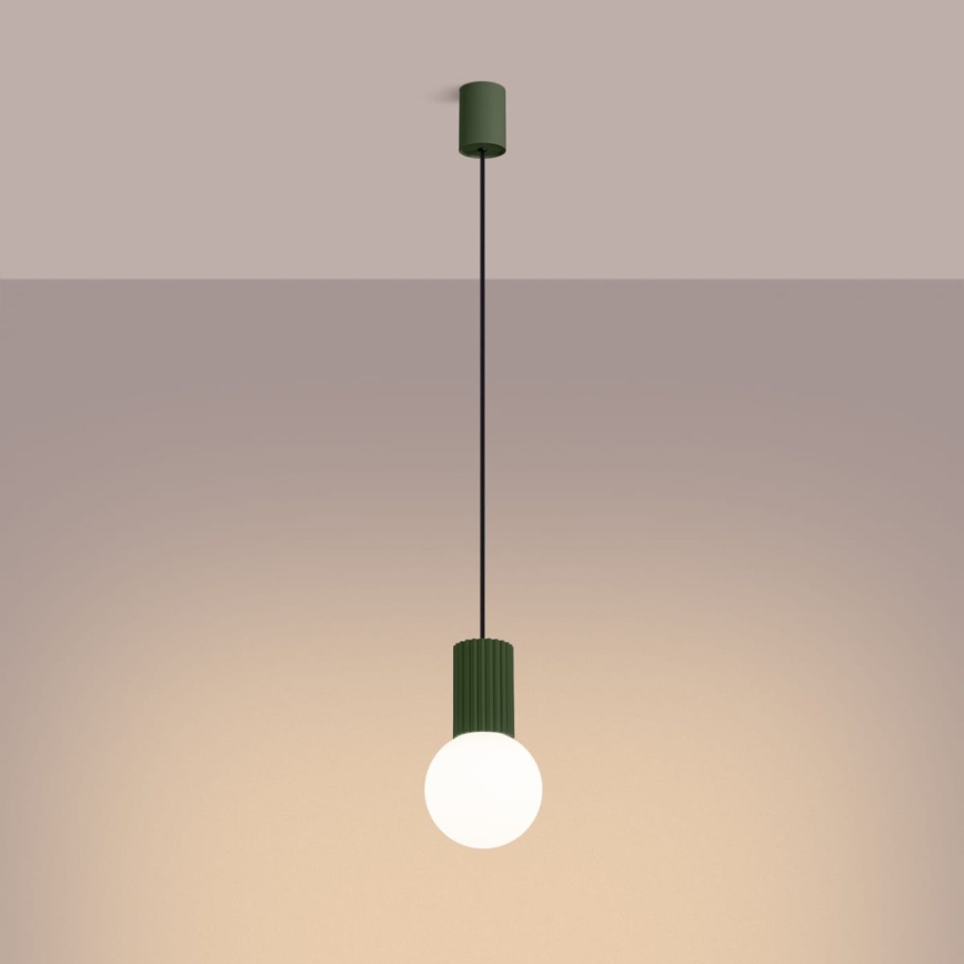 Lampadario a sospensione con filo HALO 1xG9/8W/230V diametro 12 cm verde