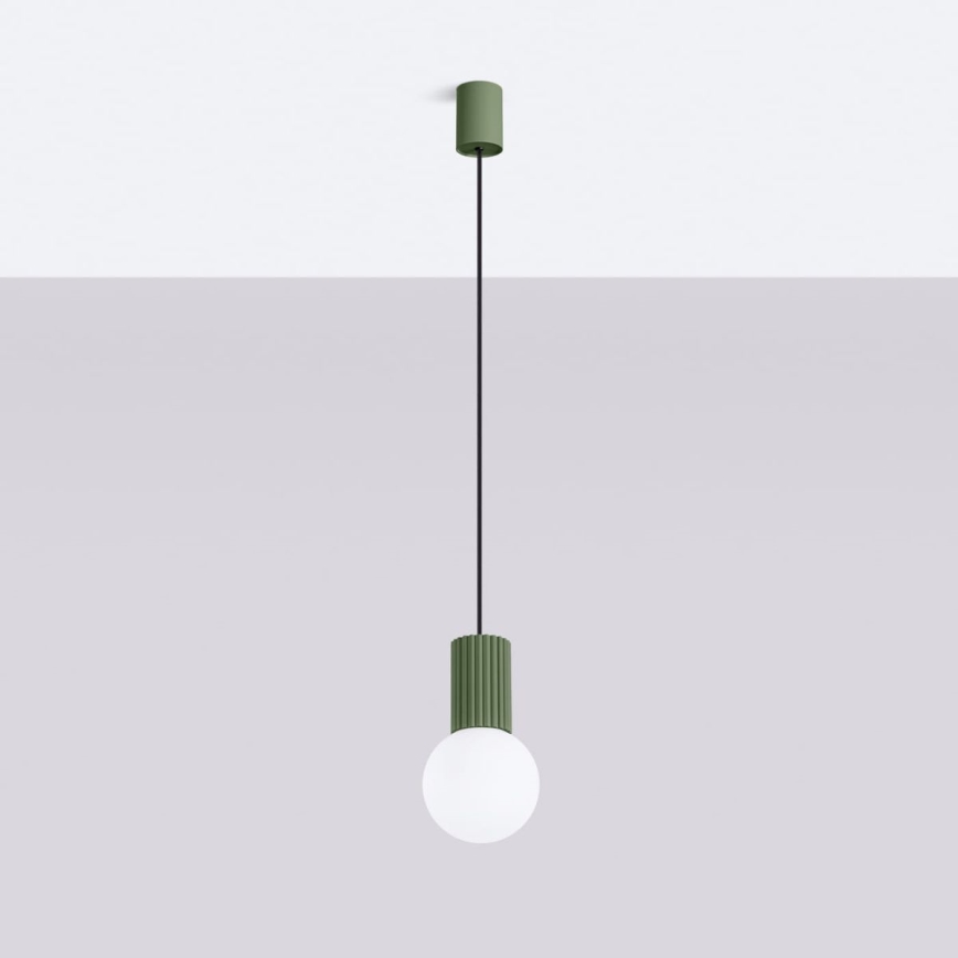 Lampadario a sospensione con filo HALO 1xG9/8W/230V diametro 12 cm verde