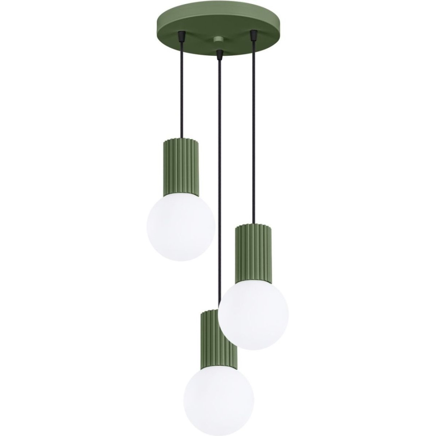Lampadario a sospensione con filo HALO 3xG9/8W/230V diametro 25 cm verde