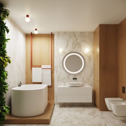 Applique da bagno HALO 1xG9/8W/230V diametro 12 cm IP44 arancione