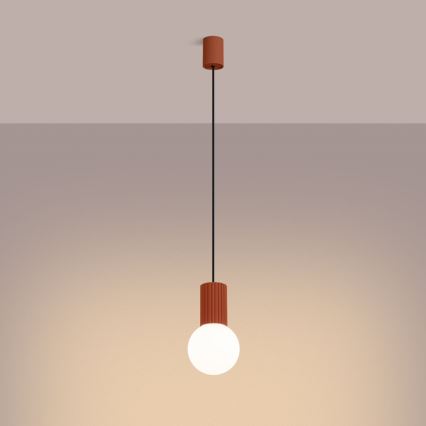 Lampadario a sospensione con filo HALO 1xG9/8W/230V diametro 12 cm arancione