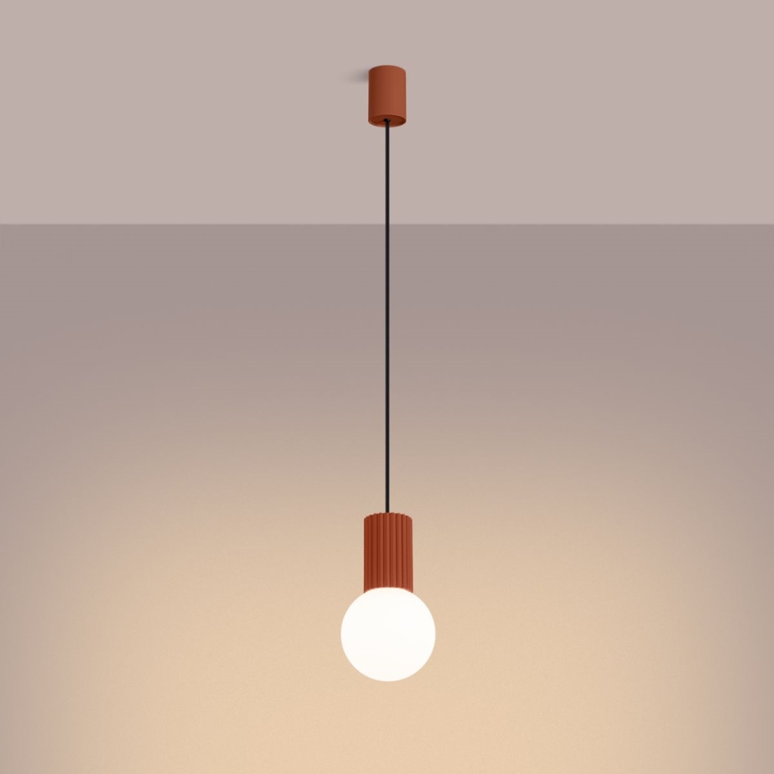 Lampadario a sospensione con filo HALO 1xG9/8W/230V diametro 12 cm arancione