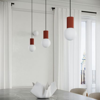 Lampadario a sospensione con filo HALO 1xG9/8W/230V diametro 12 cm arancione