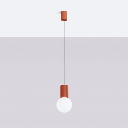 Lampadario a sospensione con filo HALO 1xG9/8W/230V diametro 12 cm arancione