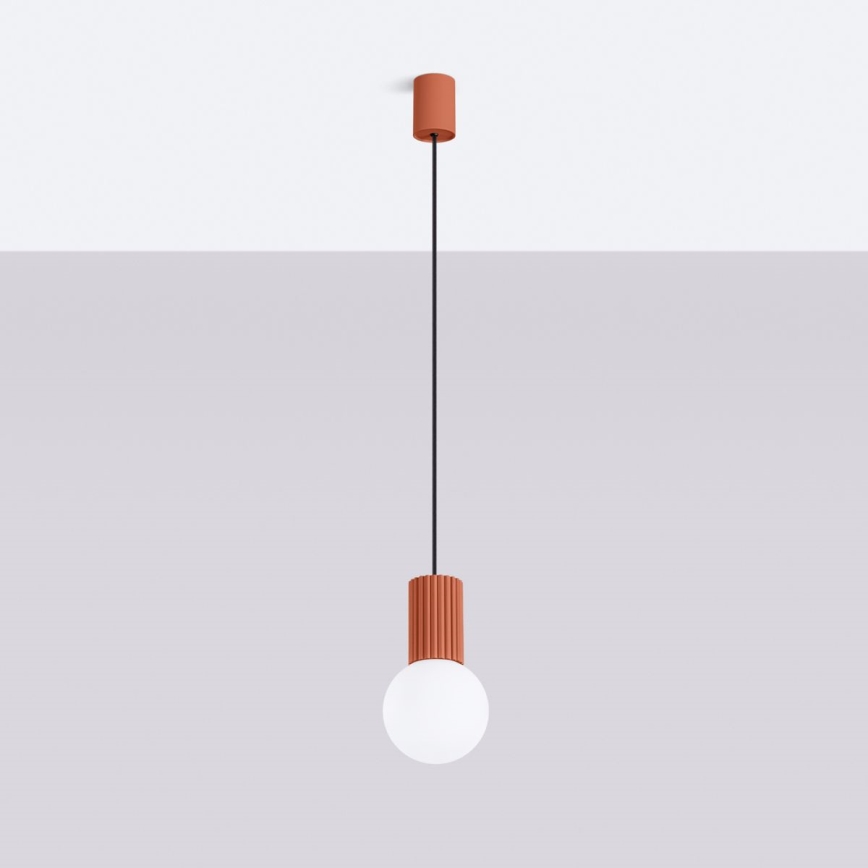 Lampadario a sospensione con filo HALO 1xG9/8W/230V diametro 12 cm arancione