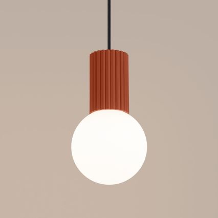 Lampadario a sospensione con filo HALO 1xG9/8W/230V diametro 12 cm arancione