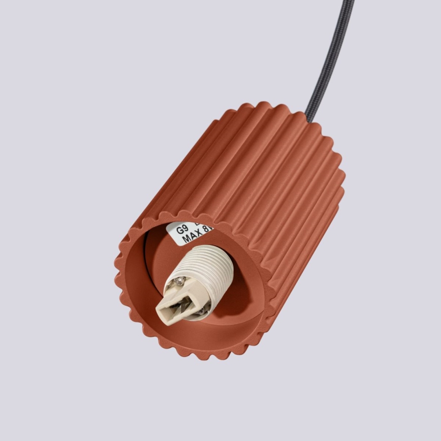 Lampadario a sospensione con filo HALO 1xG9/8W/230V diametro 12 cm arancione