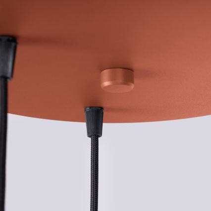 Lampadario a sospensione con filo HALO 3xG9/8W/230V diametro 25 cm arancione