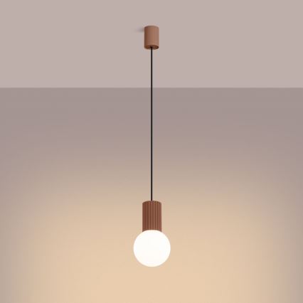 Lampadario a sospensione con filo HALO 1xG9/8W/230V diametro 12 cm marrone