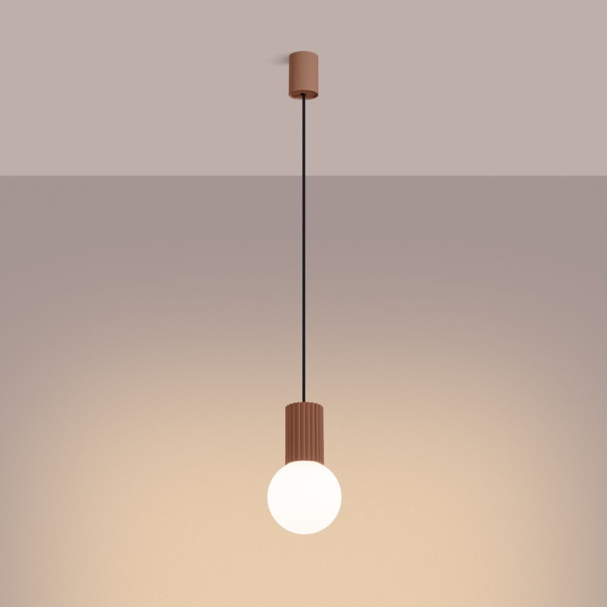 Lampadario a sospensione con filo HALO 1xG9/8W/230V diametro 12 cm marrone