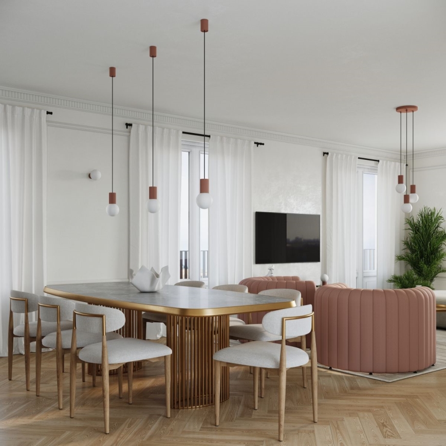 Lampadario a sospensione con filo HALO 1xG9/8W/230V diametro 12 cm marrone