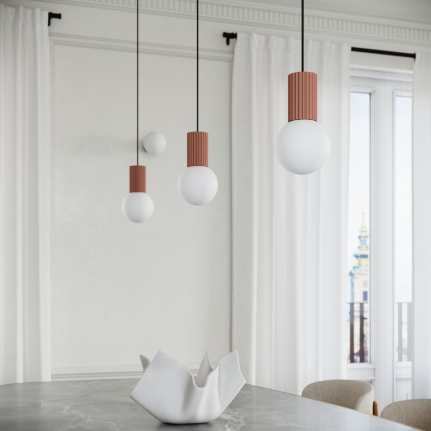 Lampadario a sospensione con filo HALO 1xG9/8W/230V diametro 12 cm marrone