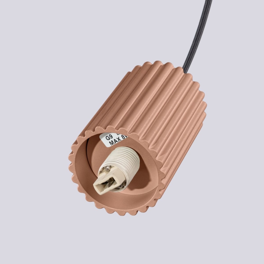 Lampadario a sospensione con filo HALO 1xG9/8W/230V diametro 12 cm marrone