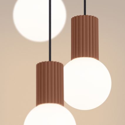 Lampadario a sospensione con filo HALO 3xG9/8W/230V diametro 25 cm marrone
