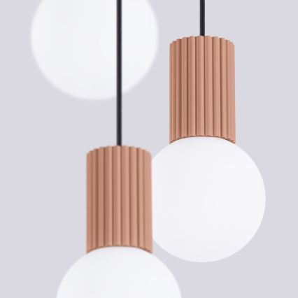 Lampadario a sospensione con filo HALO 3xG9/8W/230V diametro 25 cm marrone